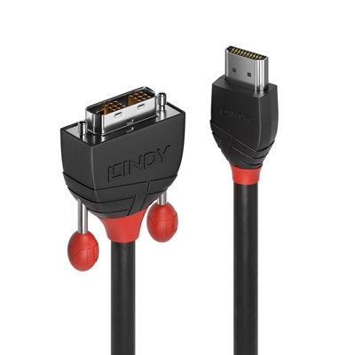 Lindy 36272 2m HDMI (M) To DVI-D (M) Black Line 1920x1200@60Hz Max Resolution  - Black	