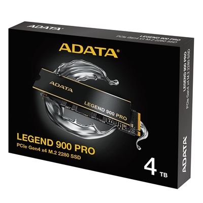Adata Legend (SLEG-900P-4TCS) 900 PRO PCIe Gen4 x4 M.2 2280 Solid State Drive,  R/W speed up to 7,400/6,500 MB/s, 5-year limited warranty
