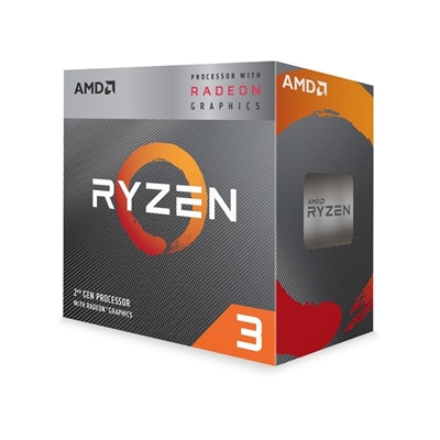 AMD Ryzen 3 3200G 4 Core AM4 Processor 3.8GHz up to 4.0GHz Boost, 6MB Cache, 65W, with Wraith Stealth Cooler, Radeon Vega 8 Graphics   
