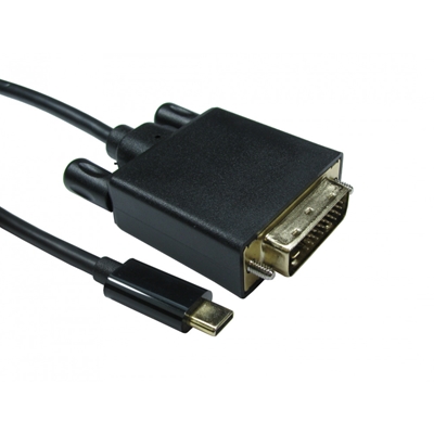 USB-C TO DVI 4K 30HZ 1 Meter Black Data Cable
