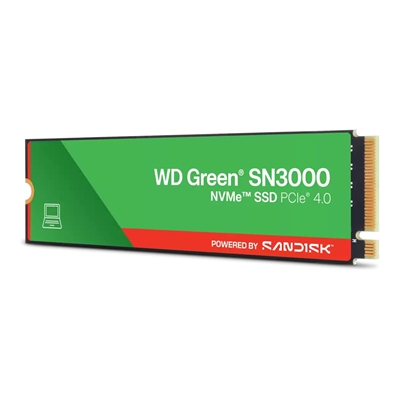 WD Green SN3000 (WDS200T4G0E-00CPS0) 2TB NVMe SSD, M.2 Interface, PCIe Gen4, 2280, Read 5000MB/s, Write 4200MB/s, 3 Year  Limited Warranty
