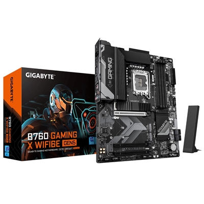Gigabyte B760 GAMING X WIFI6E GEN5 Socket Motherboard, ATX, 4x DDR5 Slots, 3x M.2 Socket, 2.5GbE LAN, Wi-Fi 6E, 1x HDMI Port / 1x Display Port
