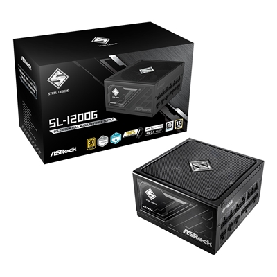 ASRock SL-1200G 1200W ATX Power Supply Unit, 80 PLUS GOLD Certified, 135mm Striped Axial FDB Fan, High Efficiency PSU