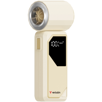 Verbatim (32341) Cool 'n' Go AirJet Handheld Fan - White/Silver