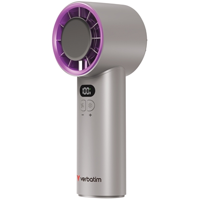 Verbatim (32342) Cool 'n' Go Ice Touch Handheld Fan - Grey/Purple